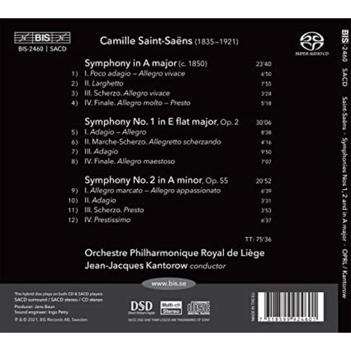 BIS Saint-Saëns: Symphonies 1-2, Symphony in A major