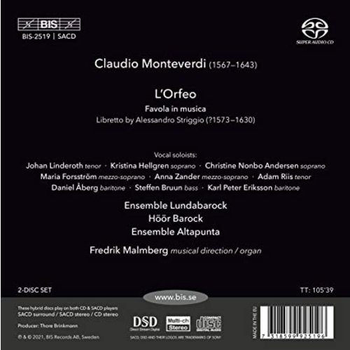 BIS Monteverdi: L'Orfeo (2CD)