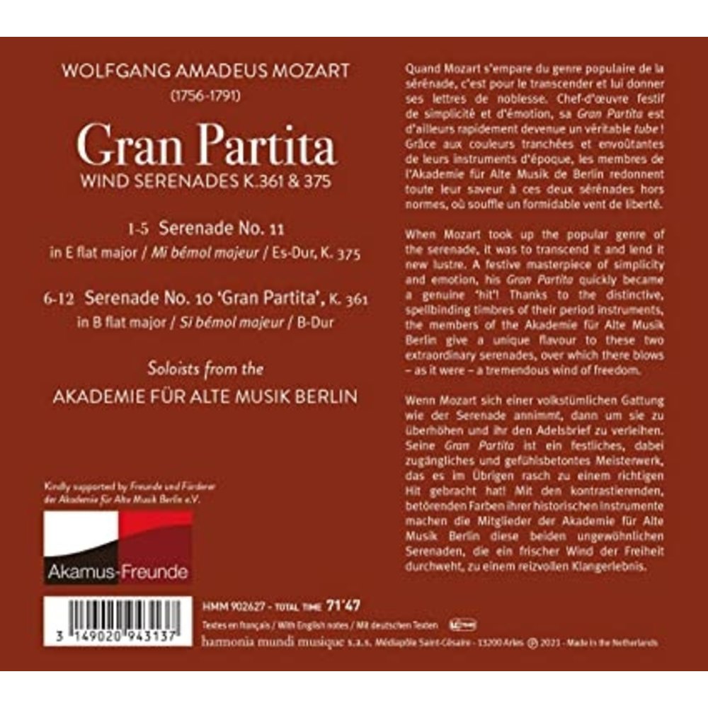 Harmonia Mundi Mozart: Gran Partita