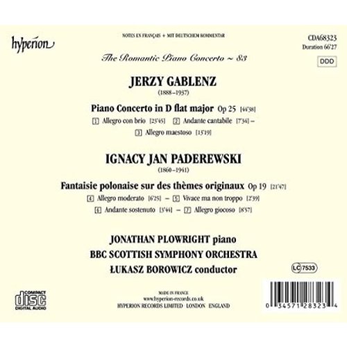 Hyperion Gablenz: Piano Concerto; Paderewski: Polish Fantasy