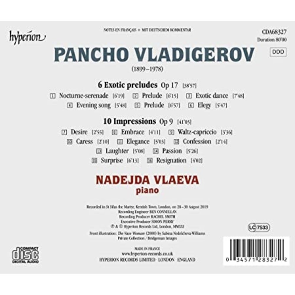 Hyperion Vladigerov: Exotic Preludes & Impressions