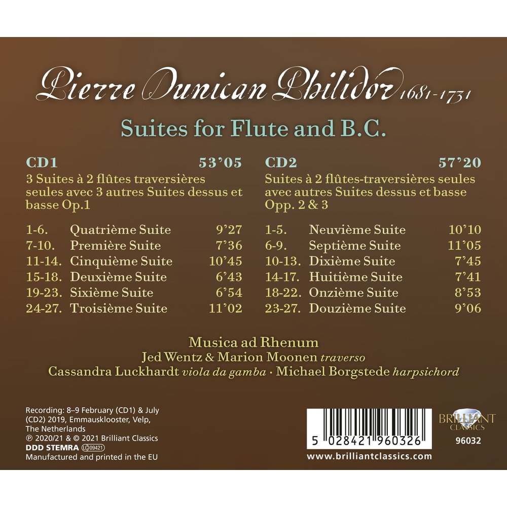 Brilliant Classics Philidor: Suites for Flute and B.C.