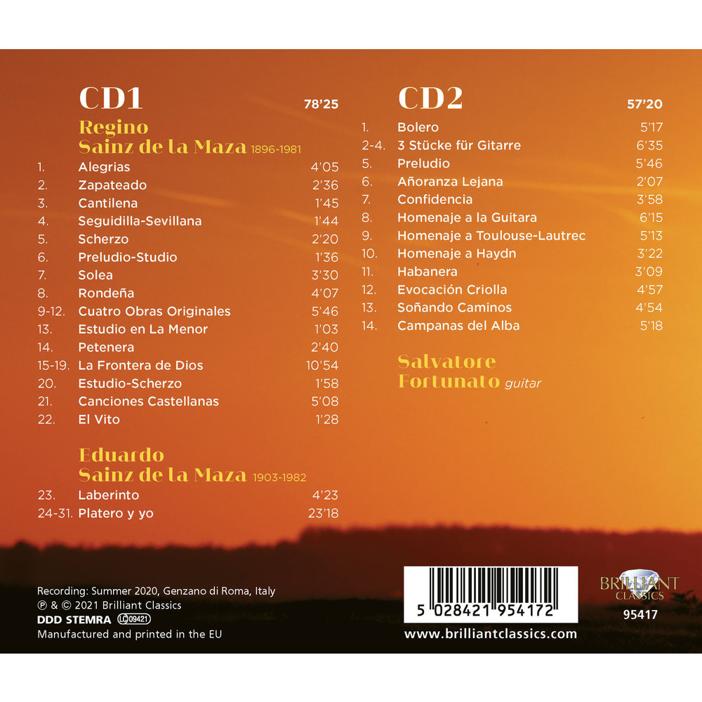 Brilliant Classics Sainz de la Maza: Complete Music for Guitar