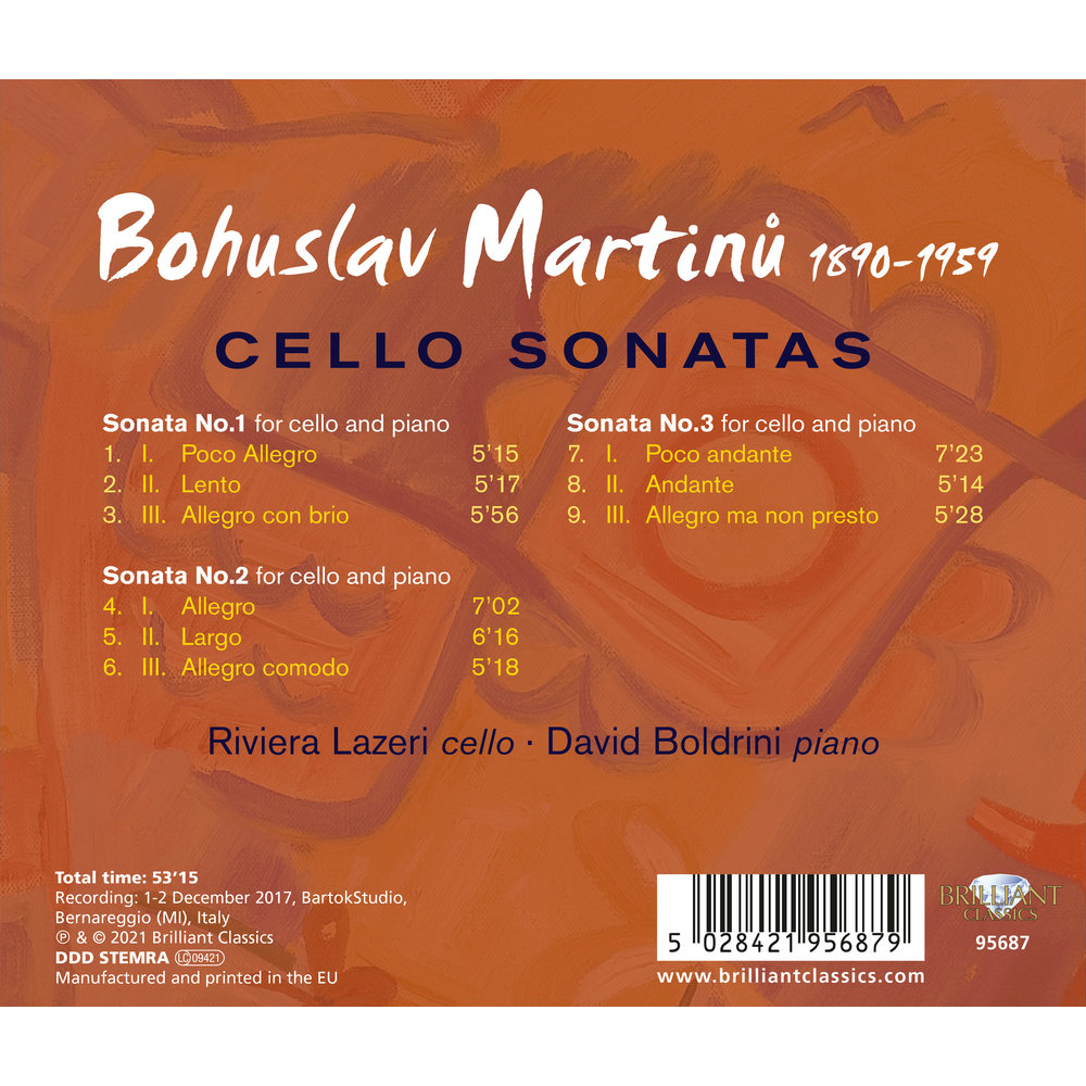 Brilliant Classics MARTINU: CELLO SONATAS