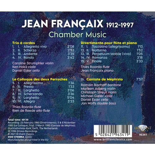 Brilliant Classics FRANCAIX: CHAMBER MUSIC