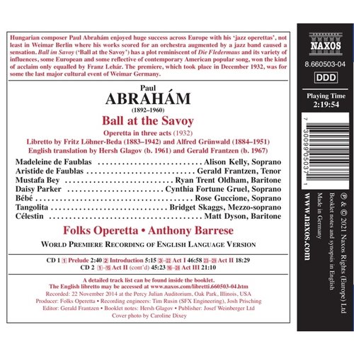 Naxos Paul Abraham: Ball at the Savoy (2CD)