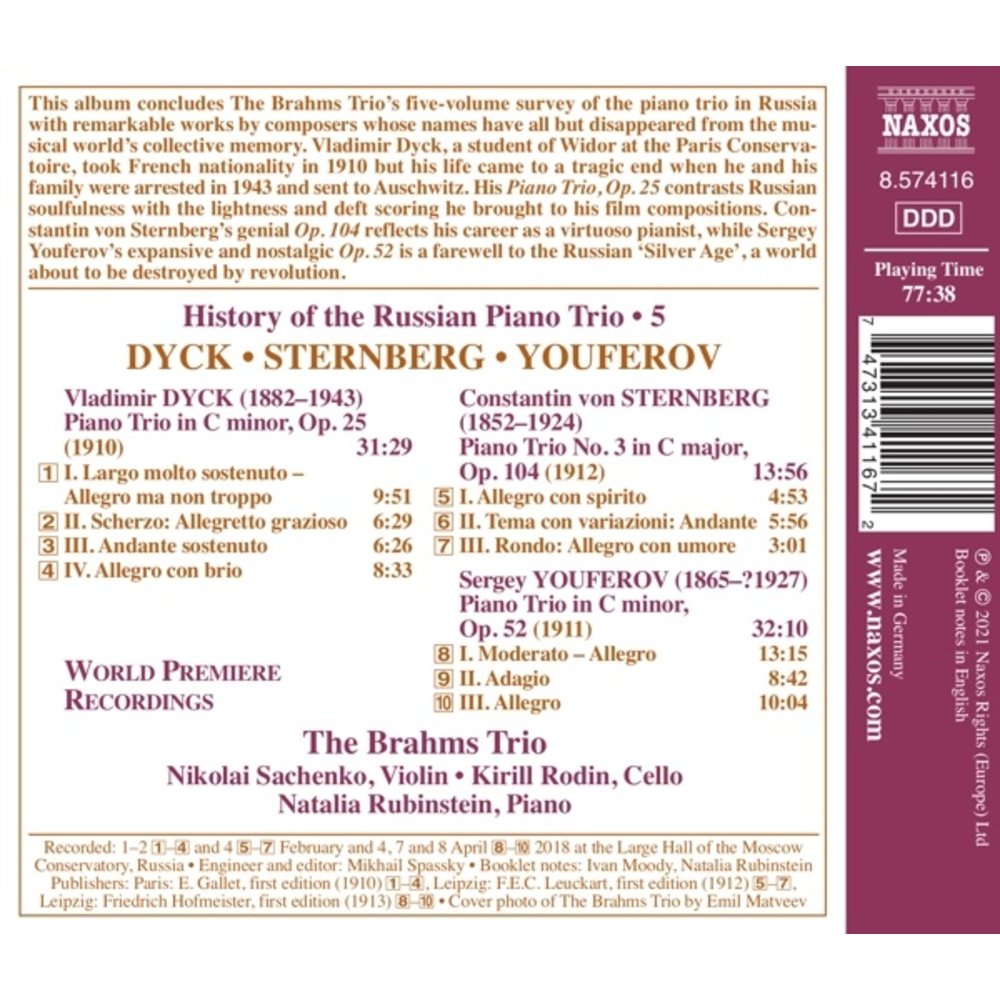 Naxos HISTORY OF THE RUSSIAN PIANO TRIO, VOL. 5