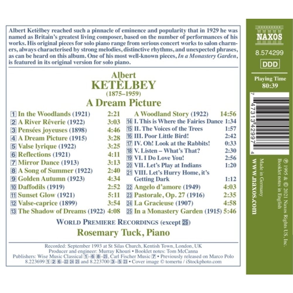 Naxos KETÈLBEY: A DREAM PICTURE - PIANO PIECES