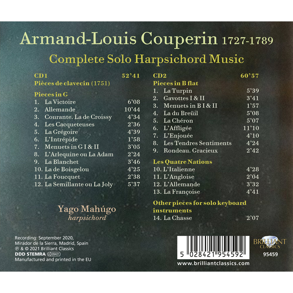 Brilliant Classics ARMAND_LOUIS COUPERIN: COMPLETE SOLO HARPSICHORD MUSIC (2CD)