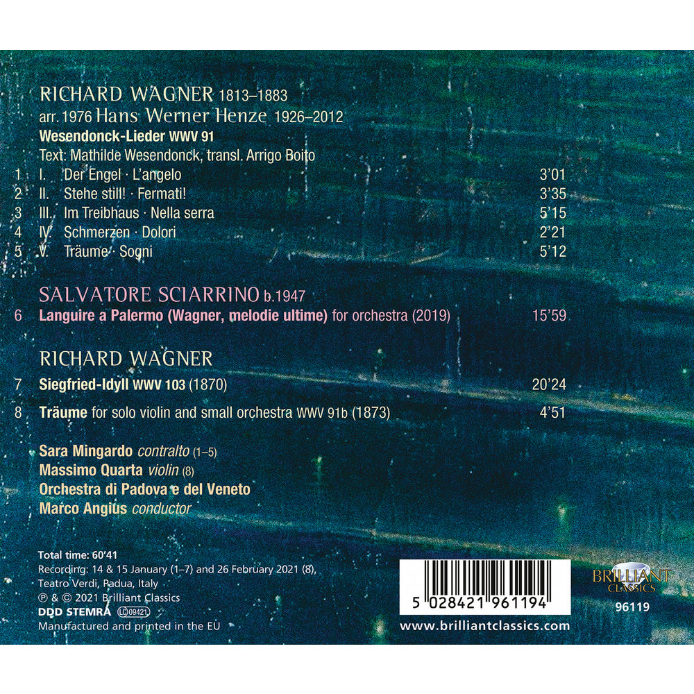 Brilliant Classics WAGNER: WESENDONCK-LIEDER, SIEGFRIED IDYLL, TRAUME