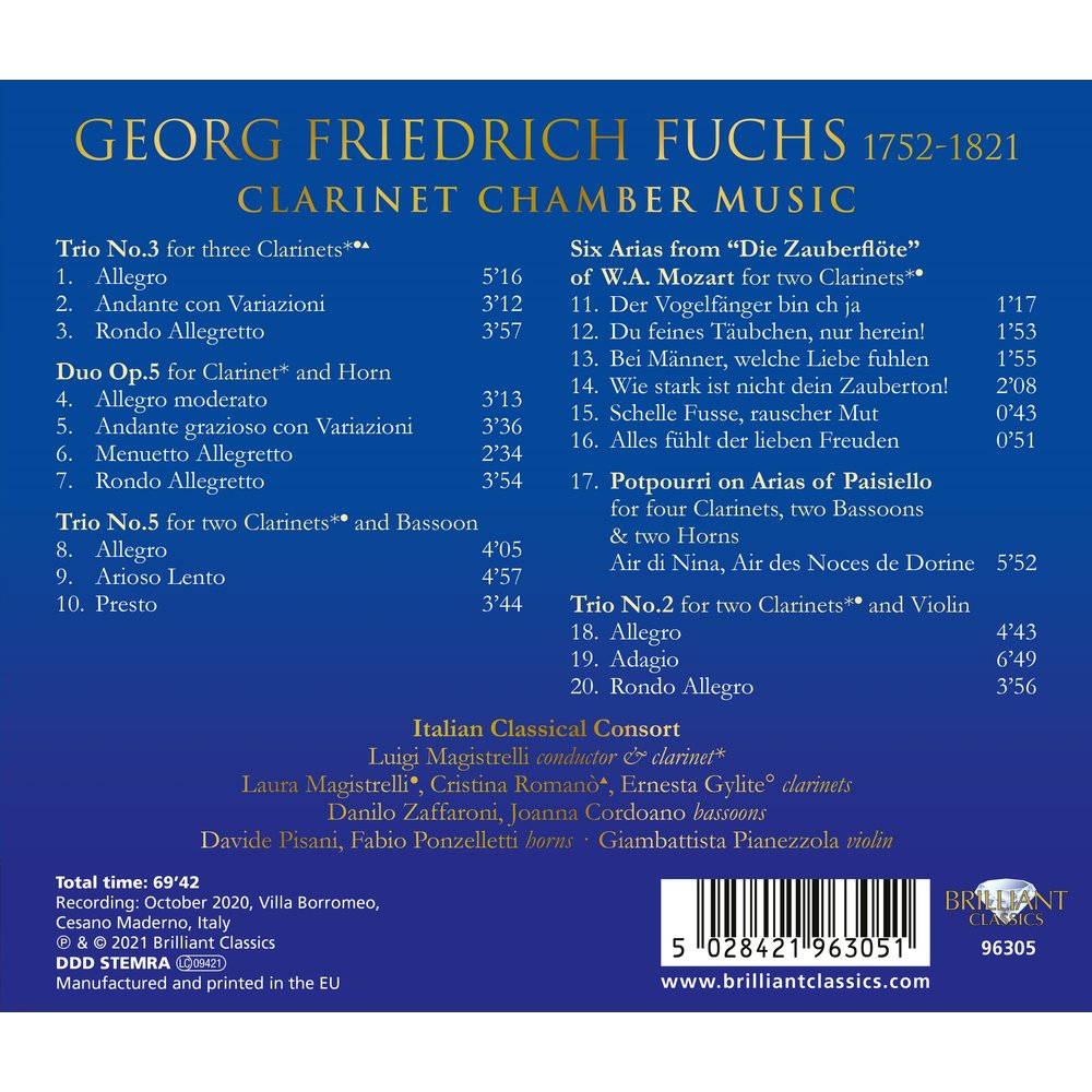 Brilliant Classics FUCHS: CLARINET CHAMBER MUSIC