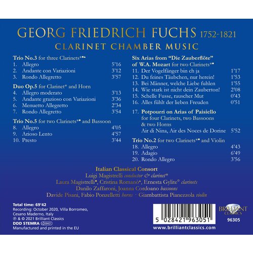 Brilliant Classics FUCHS: CLARINET CHAMBER MUSIC