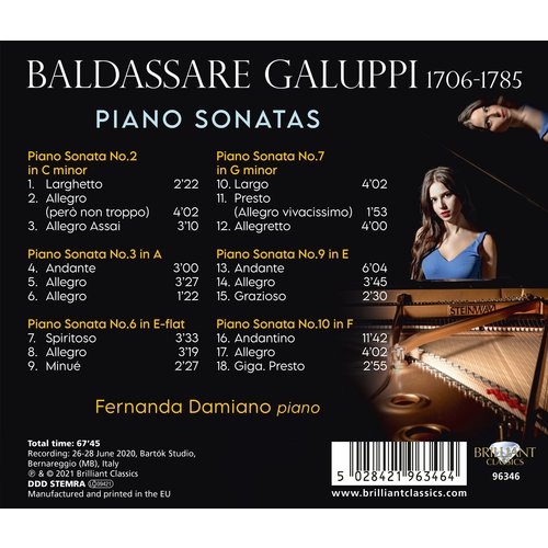 Brilliant Classics GALUPPI: PIANO SONATAS