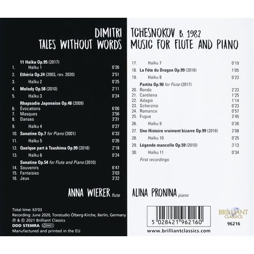 Brilliant Classics TCHESNOKOV: TALES WITHOUT WORDS, MUSIC FOR FLUTE AND PIANO