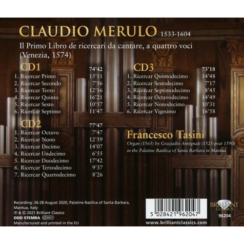 Brilliant Classics MERULO: ORGAN MUSIC IL PRIMO LIBRO (3CD)