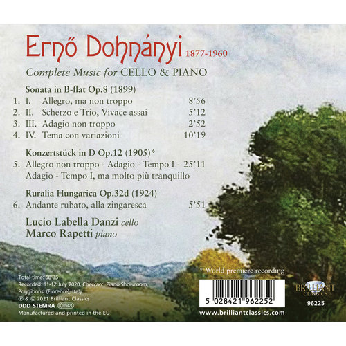 Brilliant Classics DOHNANYI: COMPLETE MUSIC FOR CELLO & PIANO