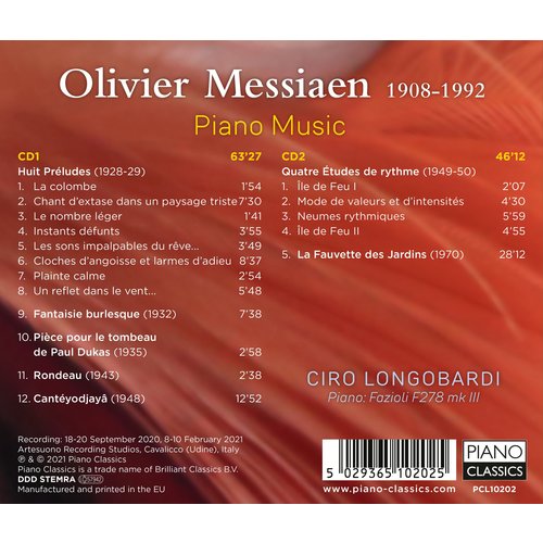 Piano Classics MESSIAEN: PIANO MUSIC (2CD)