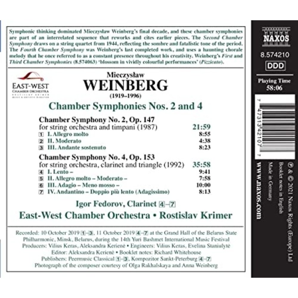 Naxos WEINBERG: CHAMBER SYMPHONIES NOS. 2 AND 4