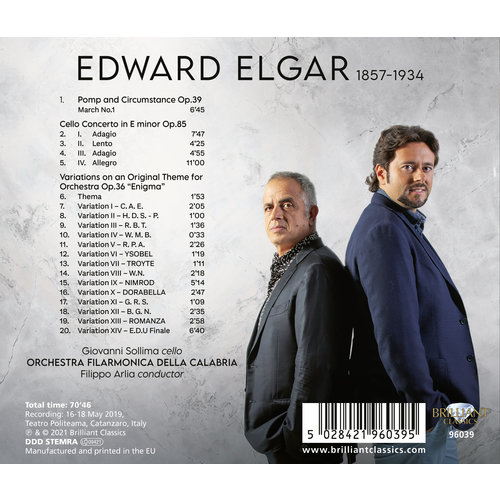 Brilliant Classics ELGAR: CELLO CONCERTO, ENIGMA VARIATIONS