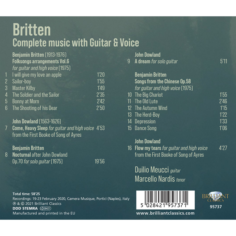 Brilliant Classics BRITTEN: COMPLETE MUSIC WITH GUITAR & VOICE
