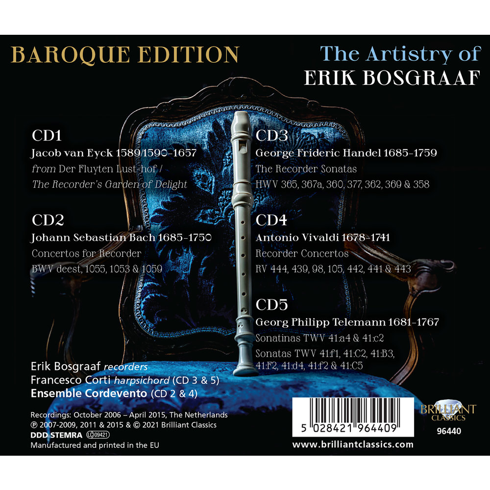 Brilliant Classics BAROQUE EDITION, THE ARTISTRY OF ERIK BOSGRAAF 5CD