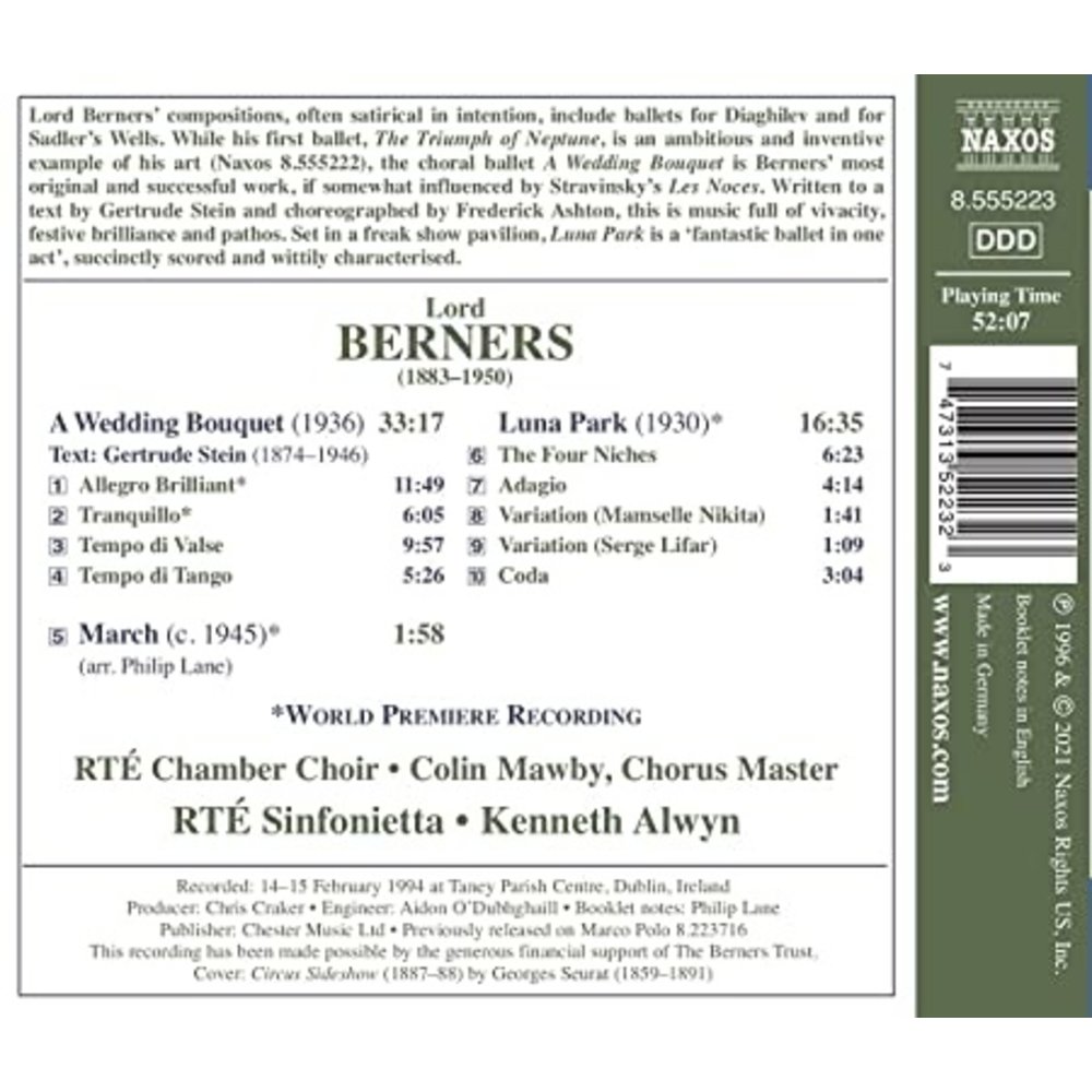 Naxos LORD GERALD BERNERS: A WEDDING BOUQUET - MARCH - LUNA PARK