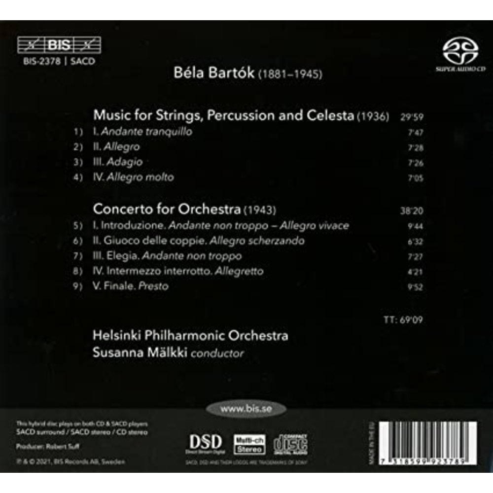 BIS BARTÓK: CONCERTO FOR ORCHESTRA