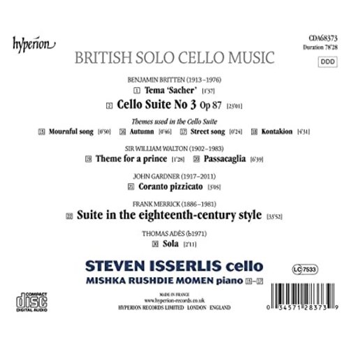 Hyperion BRITISH SOLO CELLO MUSIC