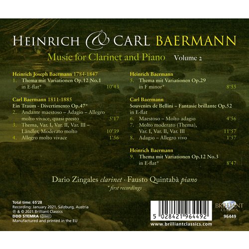 Brilliant Classics HEINRICH & CARL BAERMANN: MUSIC FOR CLARINET & PIANO