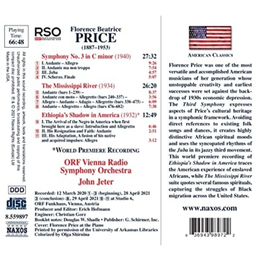 Naxos PRICE: SYMPHONY NO. 3 IN C MINOR - THE MISSISSIPPI RIVER