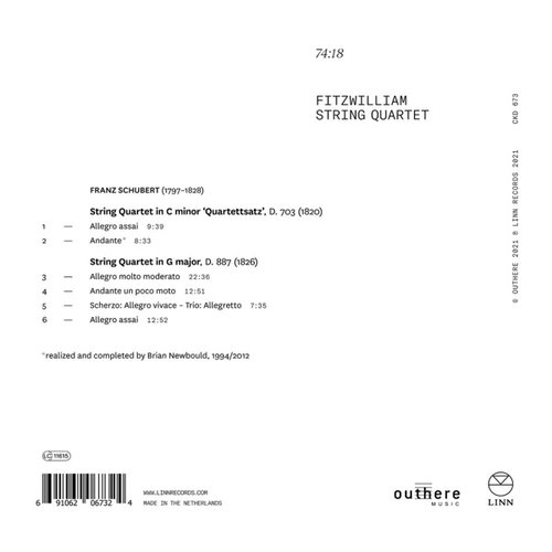 LINN RECORDS SCHUBERT: LATE STRING QUARTETS; G MAJOR & C MINOR