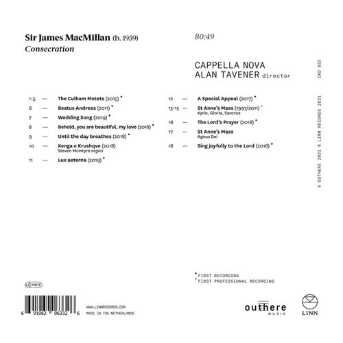 LINN RECORDS JAMES MACMILLAN: CONSECRATION