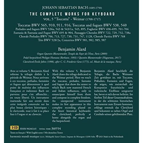 Harmonia Mundi J.S. BACH: THE COMPLETE WORKS FOR KEYBOARD VOL.5 (3CD)