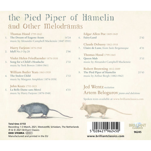 Brilliant Classics THE PIED PIPER OF HAMELIN AND OTHER MELODRAMAS