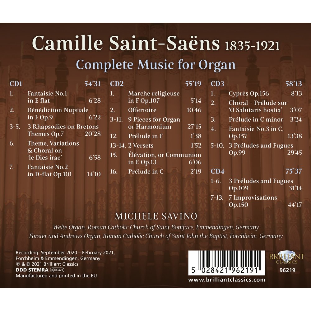 Brilliant Classics SAINT-SAENS: COMPLETE MUSIC FOR ORGAN