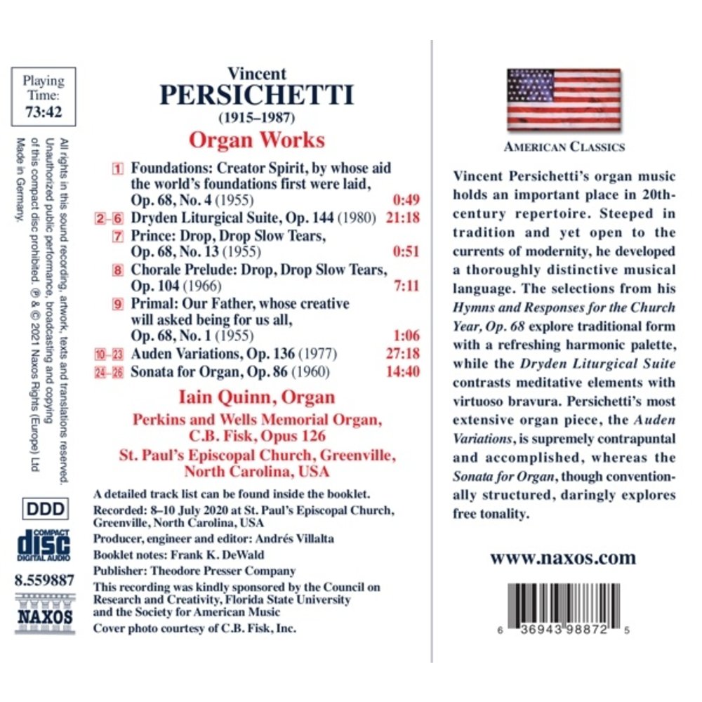 Naxos PERSICHETTI: ORGAN WORKS
