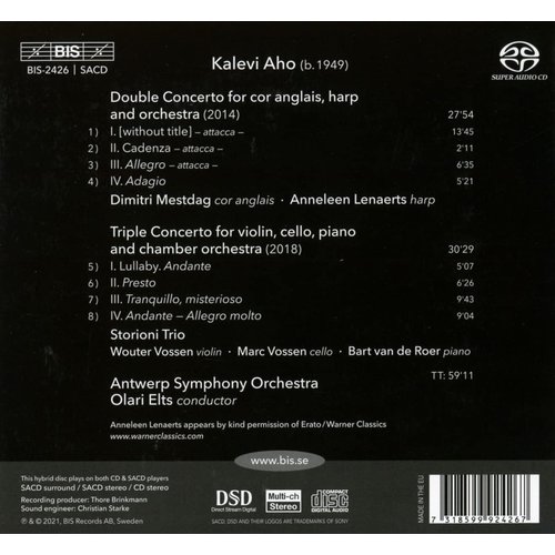 BIS KALEVI  AHO: DOUBLE AND TRIPLE CONCERTOS