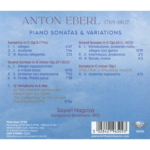 Brilliant Classics EBERL: PIANO SONATAS & VARIATIONS