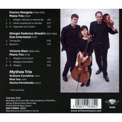 Brilliant Classics MARGOLA-GHEDINI-RIETI: PIANO TRIOS