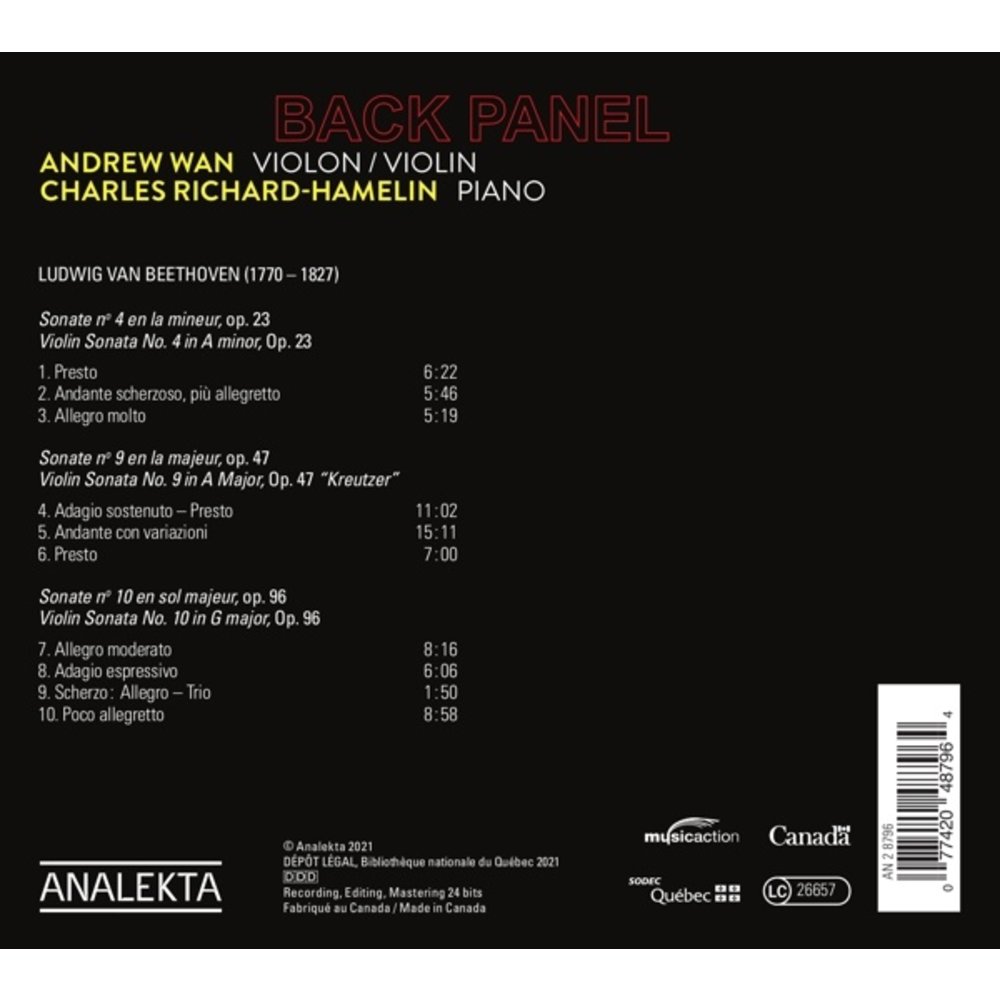 BEETHOVEN: VIOLIN SONATAS NOS. 4, 9 & 10