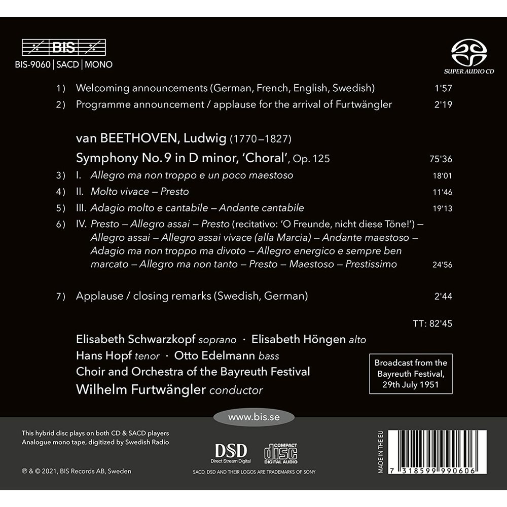 BIS BEETHOVEN: SYMPHONY N 9