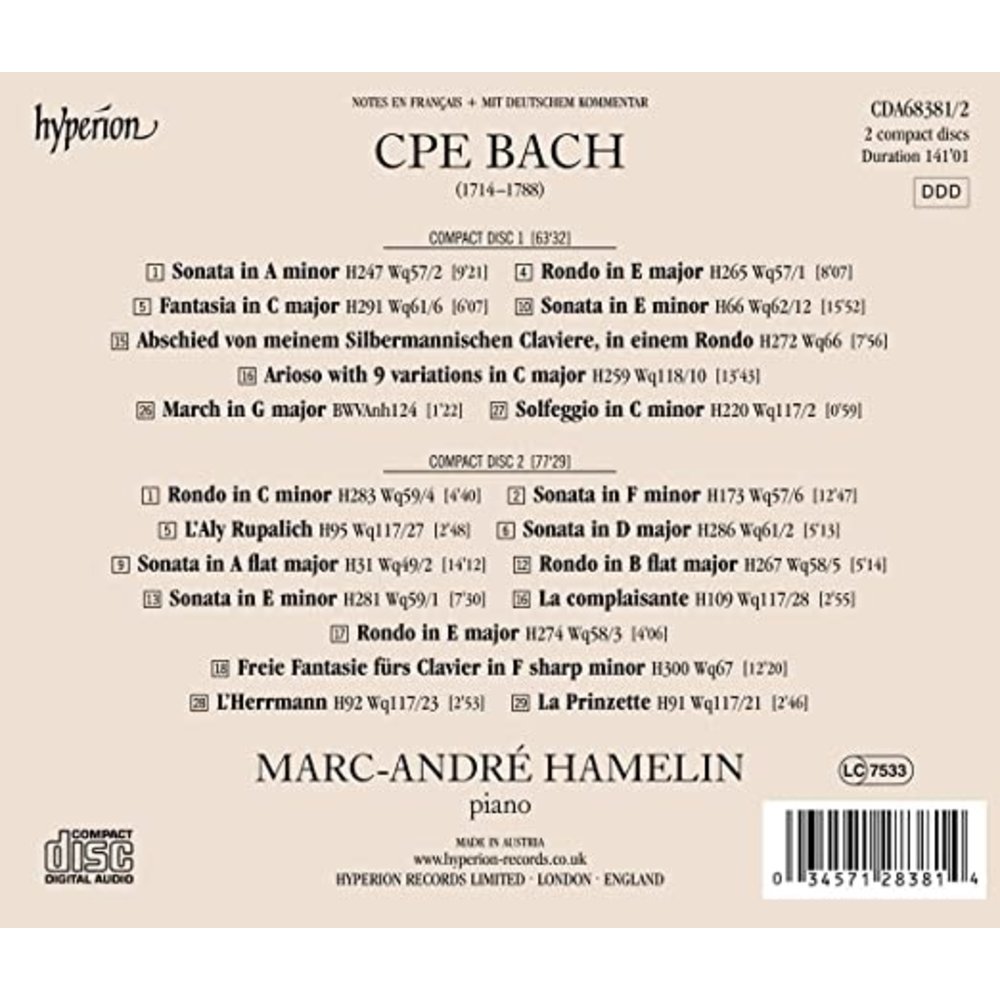 Hyperion C.P.E. BACH: SONATAS & RONDOS (2CD)