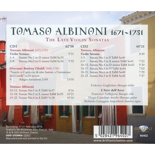Brilliant Classics ALBINONI: THE LATE VIOLIN SONATAS
