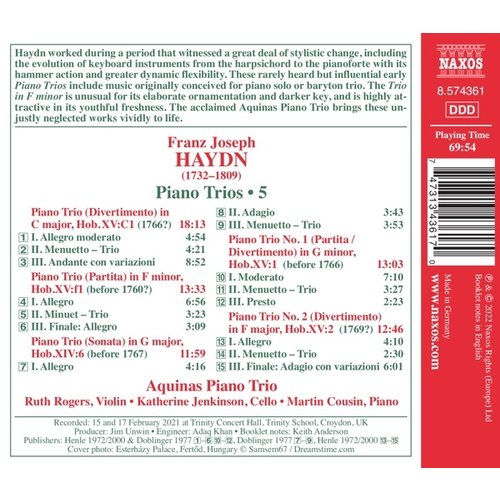 Naxos HAYDN: PIANO TRIOS, VOL. 5