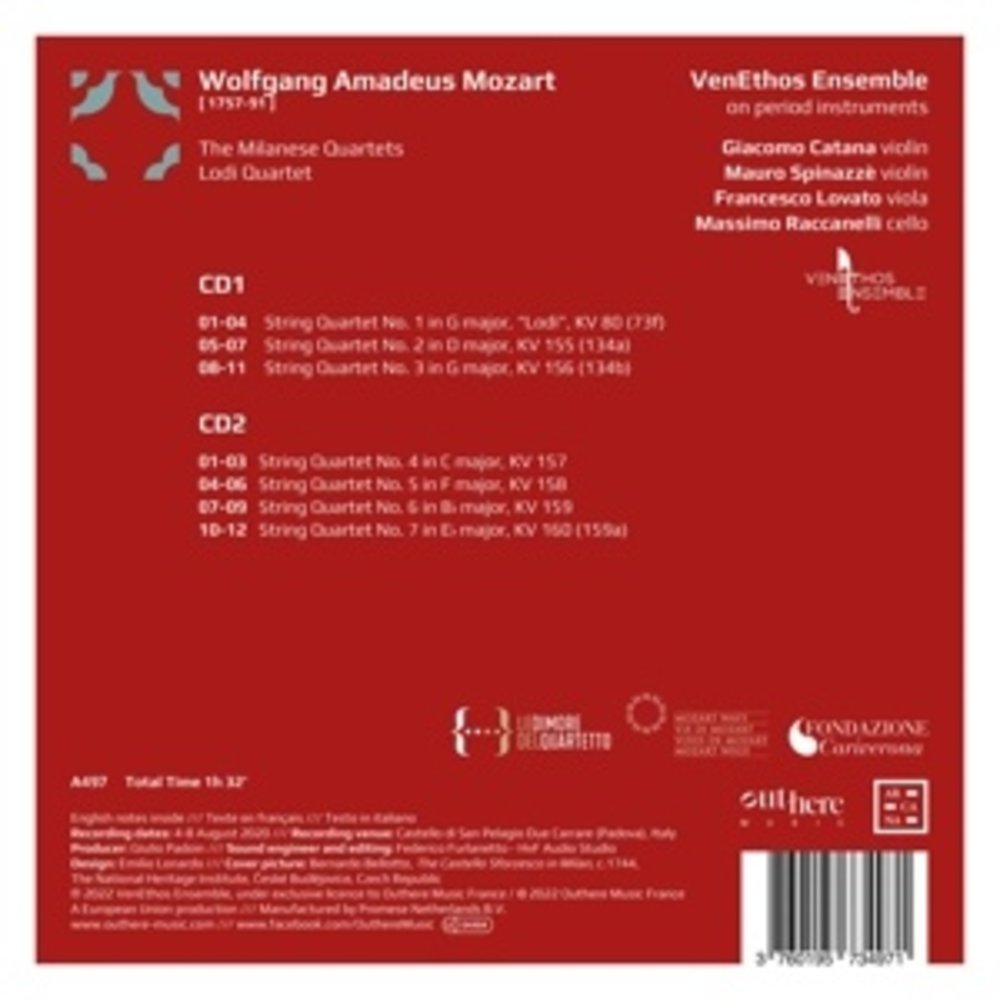 MOZART: THE MILANESE QUARTETS - LODI QUARTET