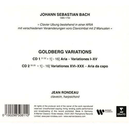 Erato/Warner Classics J.S. BACH: GOLDBERG VARIATIONS (2CD)