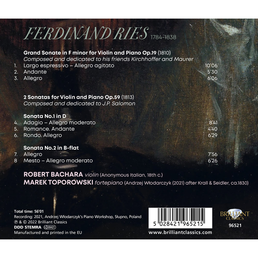 Brilliant Classics RIES: 3 VIOLIN SONATAS