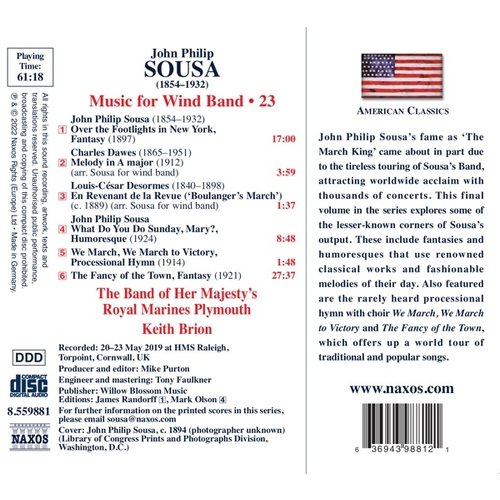 Naxos SOUSA: MUSIC FOR WIND BAND, VOL. 23