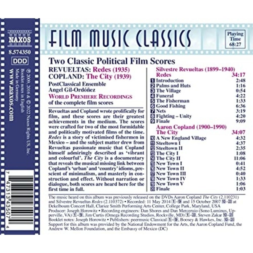 Naxos REVUELTAS & COPLAND: TWO CLASSIC POLITICAL FILM SCORES