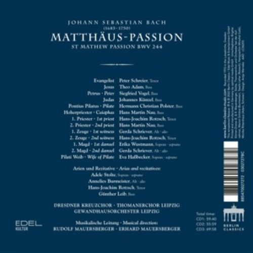 Berlin Classics BACH: MATTHAUS PASSION (3CD)